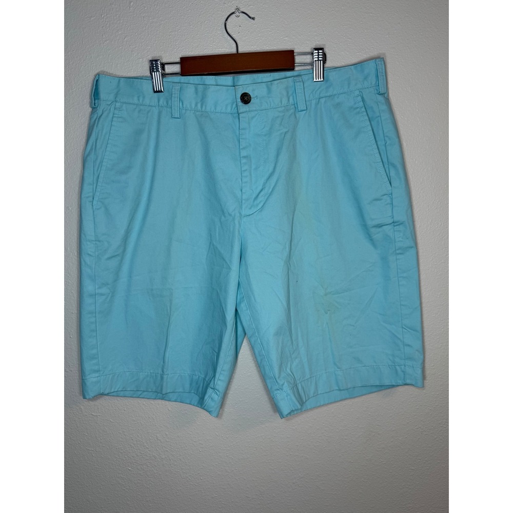 Brooks Brothers 346 Mens Light‎ Blue Cotton Chino Shorts Size 36 Flat Front